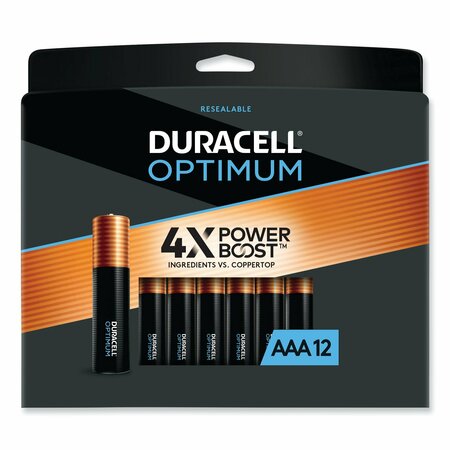 DURACELL Duracell Optimum AAA Alkaline Battery, 12 PK OPT2400B12PRT